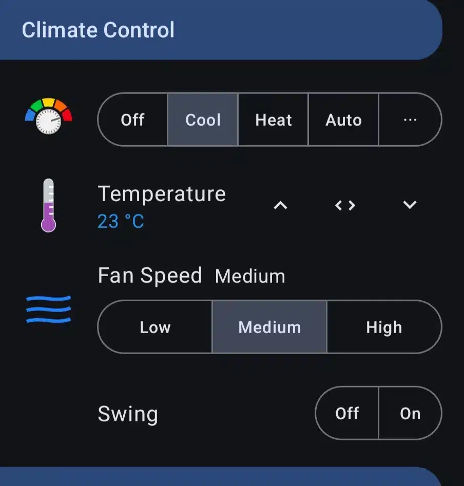 Smart Climate Control notion systems app